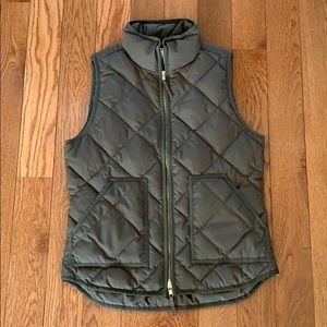 J. Crew Down Puffer Vest - Olive Green